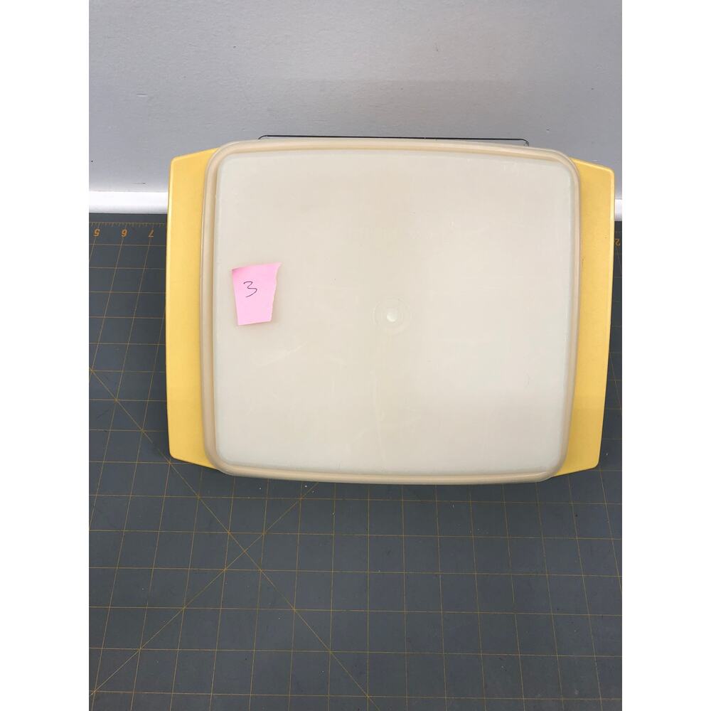 Vintage Tupperware Yellow Deviled Egg Carrier Serving Tray 4 pieces Plastic